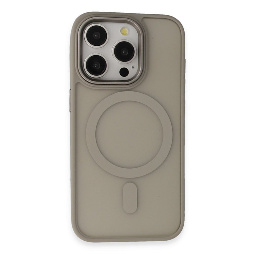  iPhone 15 Pro Kılıf Oslo Magsafe Kapak - Titan Gri