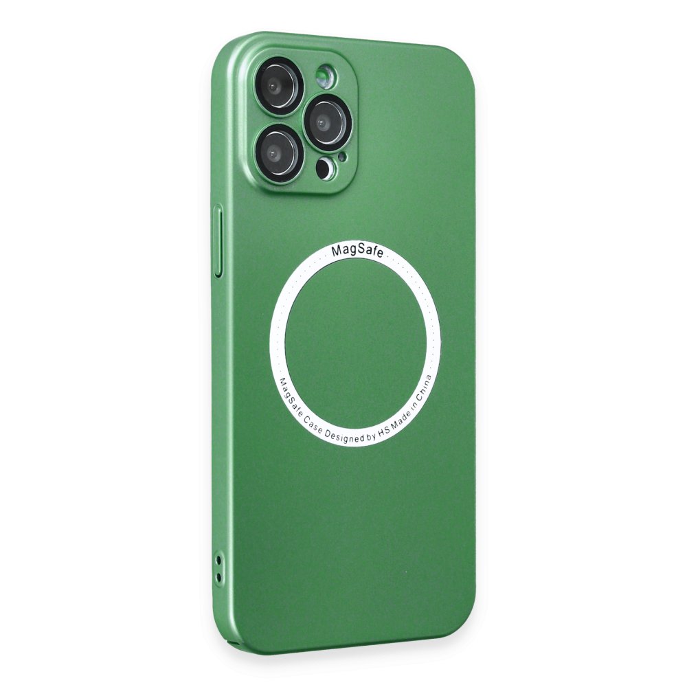  iPhone 12 Pro Max Kılıf Jack Magneticsafe Lens Silikon - Yeşil