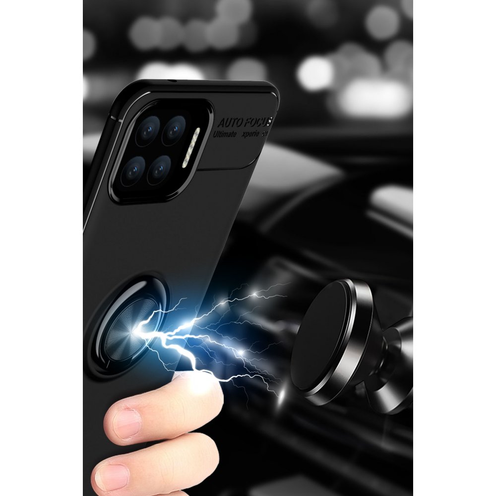  Oppo A73 Kılıf Range Yüzüklü Silikon - Mavi