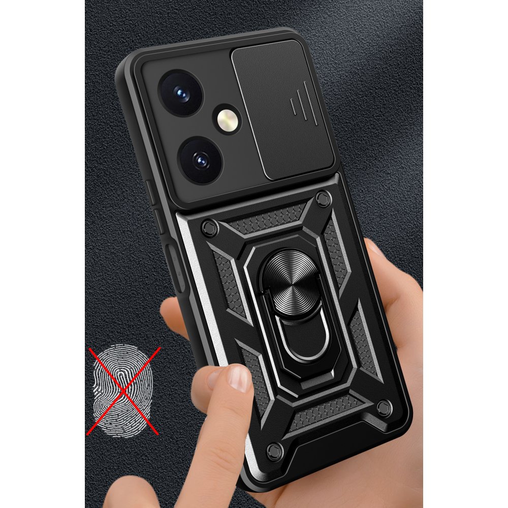  Vivo Y27 Kılıf Pars Lens Yüzüklü Silikon - Gümüş