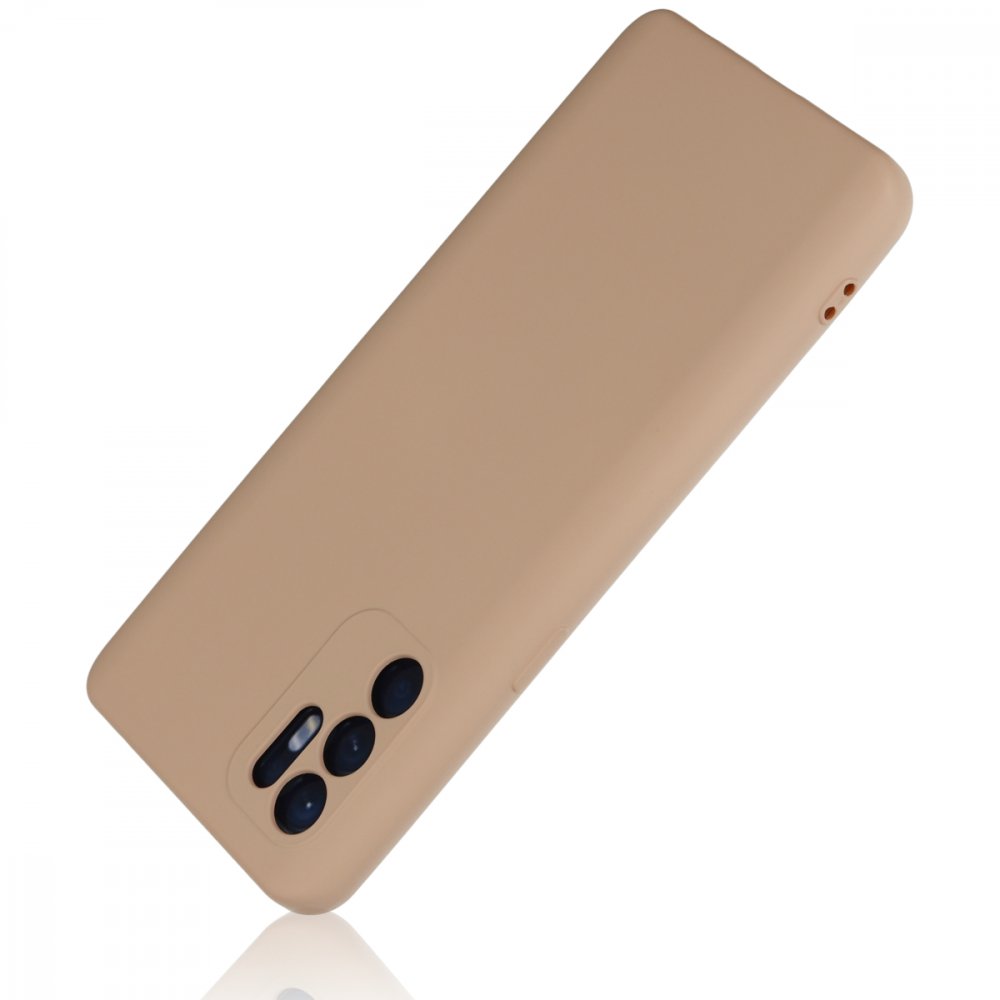 Oppo Reno 6 Kılıf Nano içi Kadife Silikon - Pudra