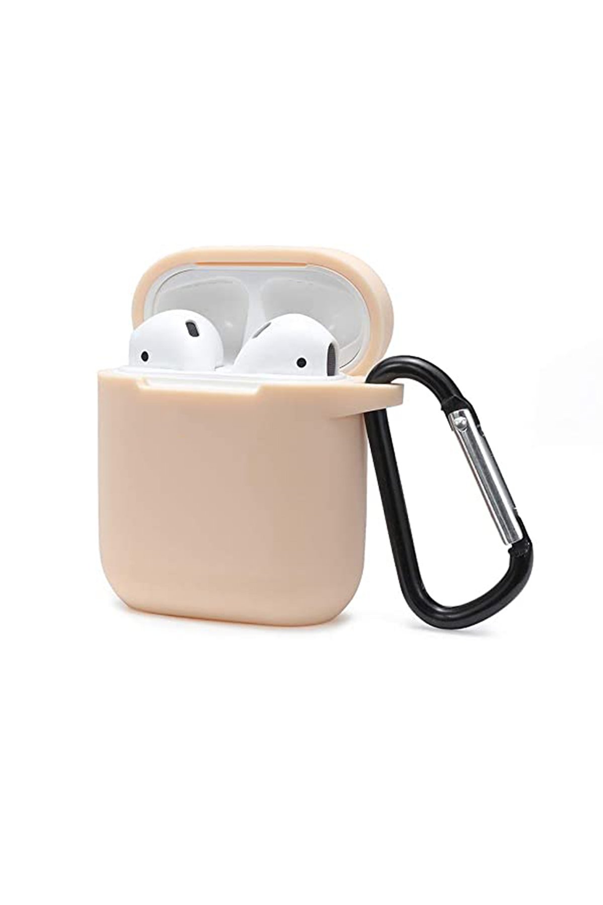  Airpods (1.nesil) Sert Silikon Kılıf - Bej