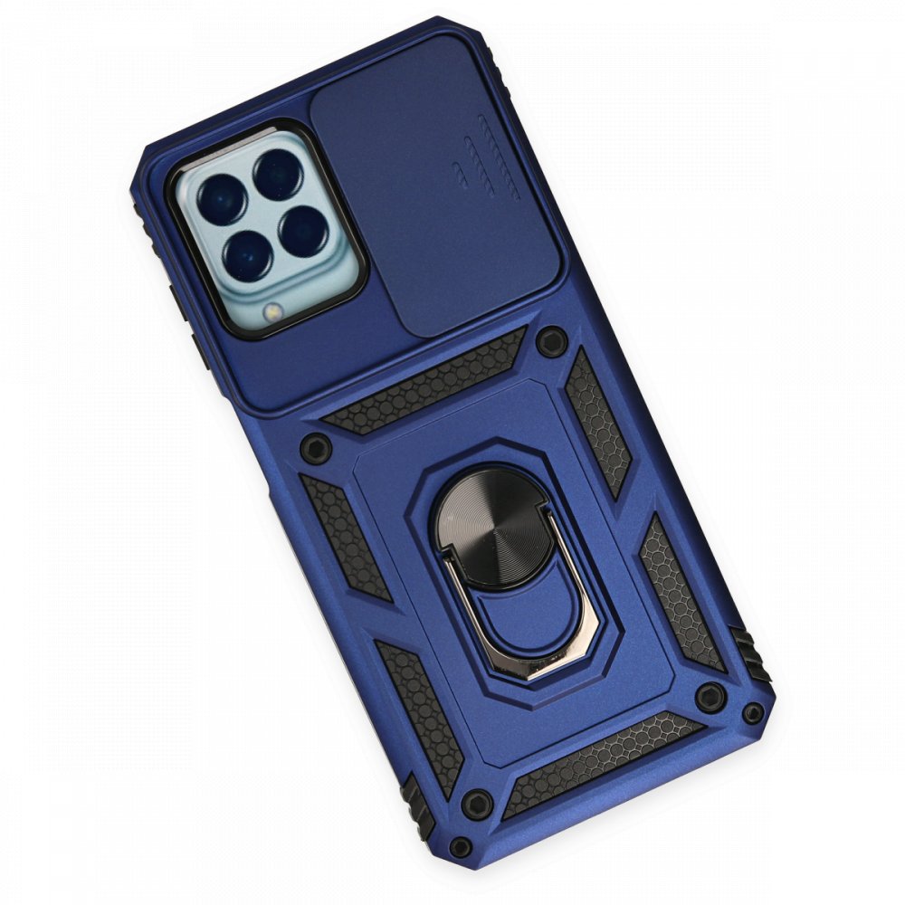  Samsung Galaxy M33 Kılıf Pars Lens Yüzüklü Silikon - Lacivert