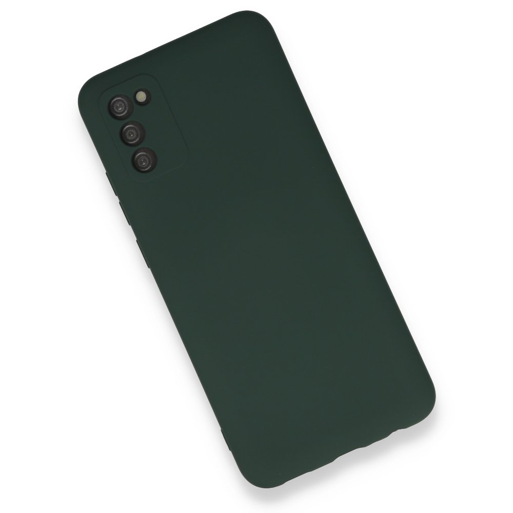  Samsung Galaxy A03S Kılıf Nano içi Kadife Silikon - Koyu Yeşil