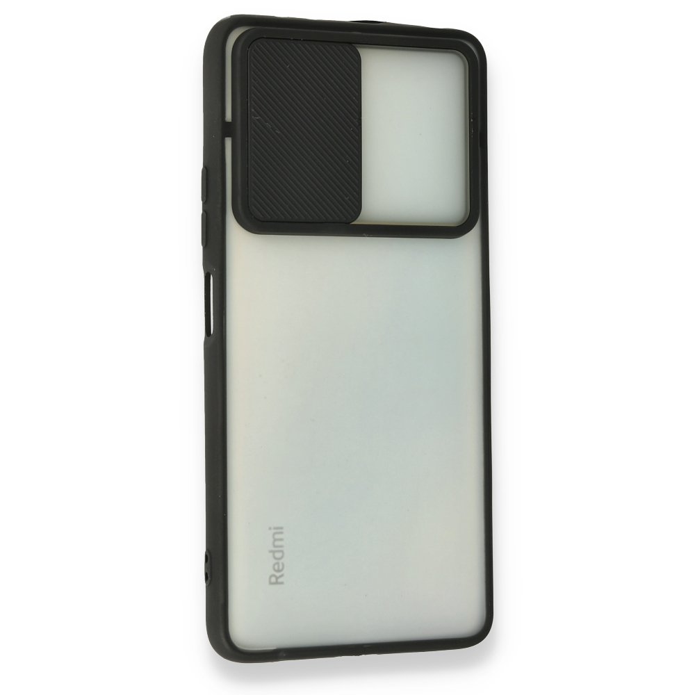 Redmi Note 10 Pro Kılıf Palm Buzlu Kamera Sürgülü Silikon - Siyah