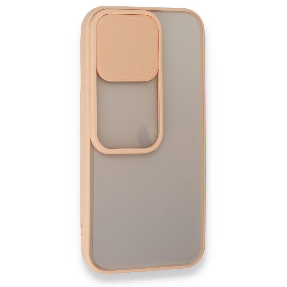 iPhone 13 Pro Kılıf Palm Buzlu Kamera Sürgülü Silikon - Pembe iPhone 13 Pro Kılıf Palm Buzlu Kamera Sürgülü Silikon - Pembe