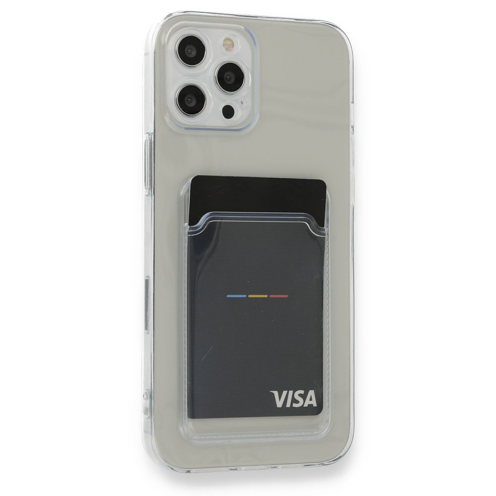  iPhone 12 Pro Max Kılıf Kart Şeffaf Silikon - Şeffaf