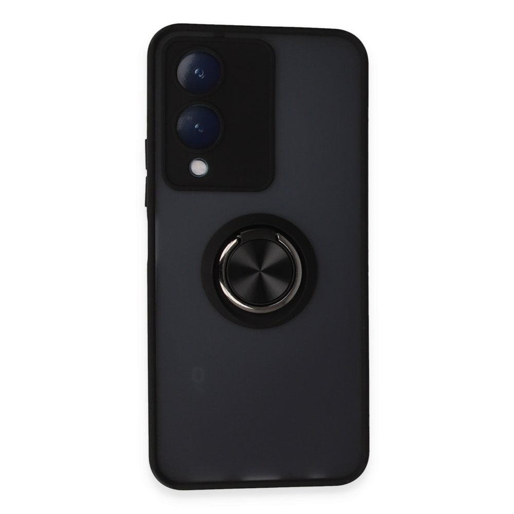 Vivo Y17S Kılıf Montreal Yüzüklü Silikon Kapak - Siyah Vivo Y17S Kılıf Montreal Yüzüklü Silikon Kapak - Siyah