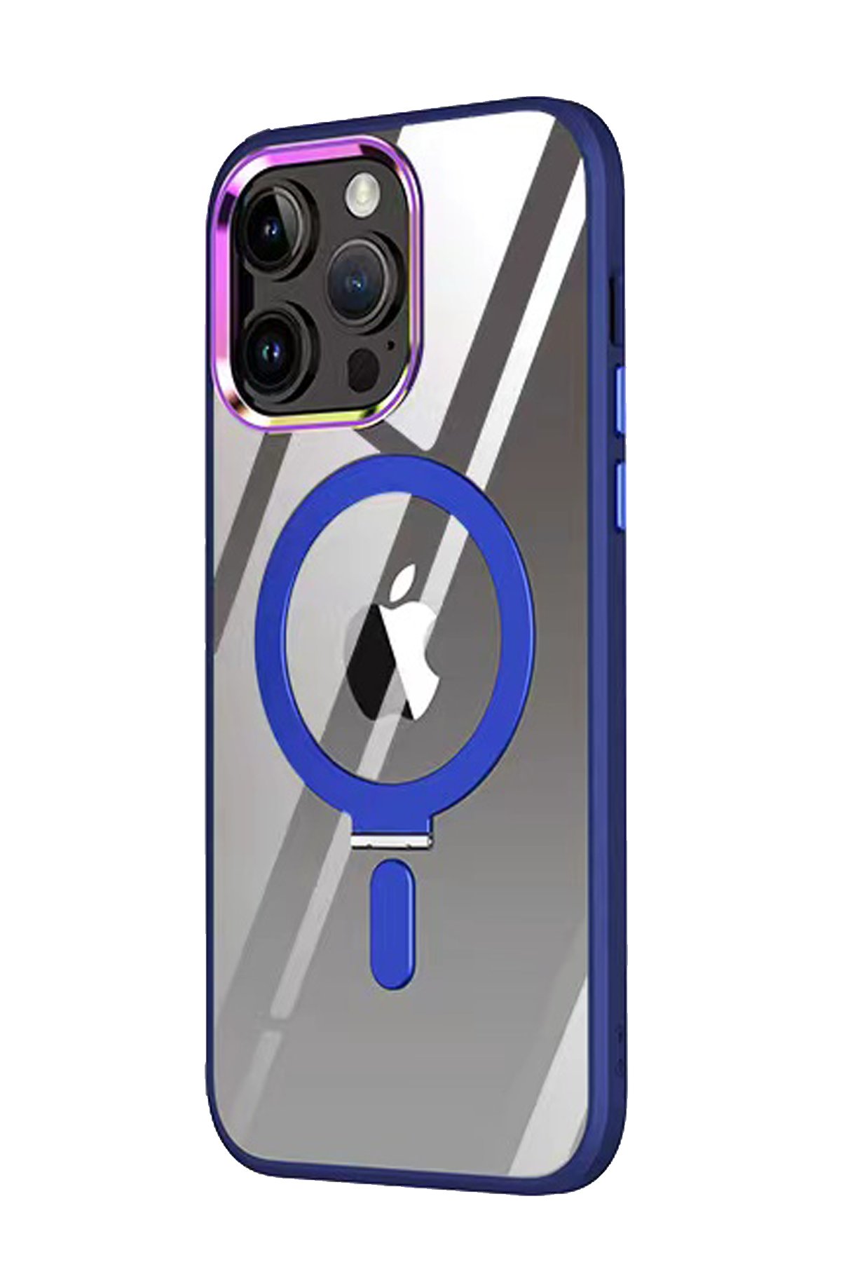  iPhone 13 Pro Kılıf Mudo Magneticsafe Standlı Kapak - Lacivert