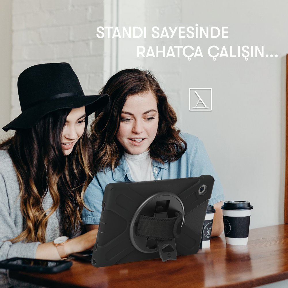  Samsung Galaxy X200 Tab A8 10.5 Kılıf Amazing Tablet Kapak - Siyah