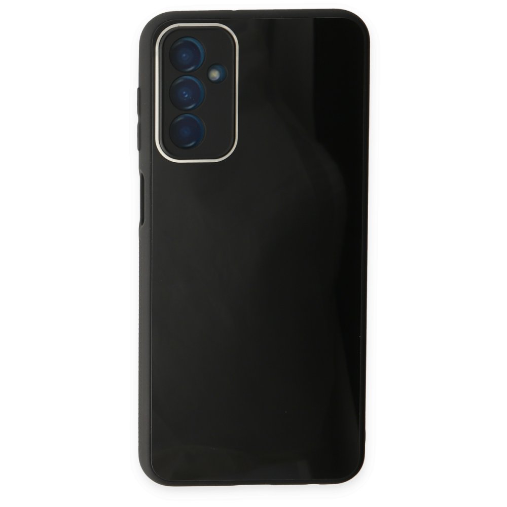  Samsung Galaxy M23 Kılıf Glass Kapak - Siyah