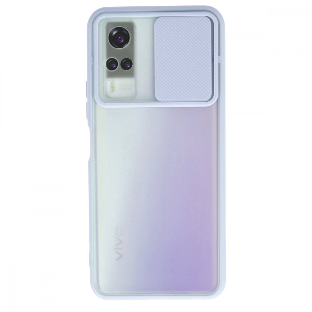 Vivo Y51 Kılıf Palm Buzlu Kamera Sürgülü Silikon - Lila