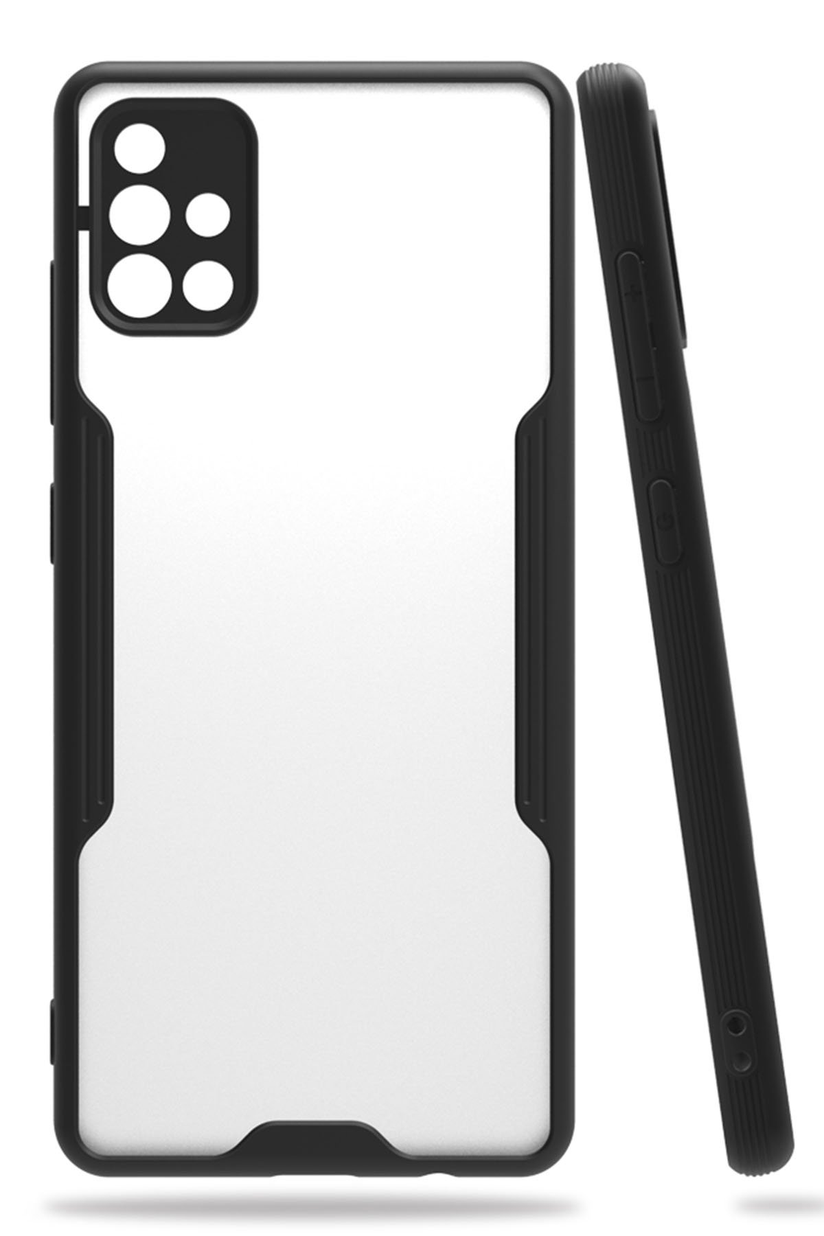  Samsung Galaxy A71 Kılıf Platin Silikon - Siyah