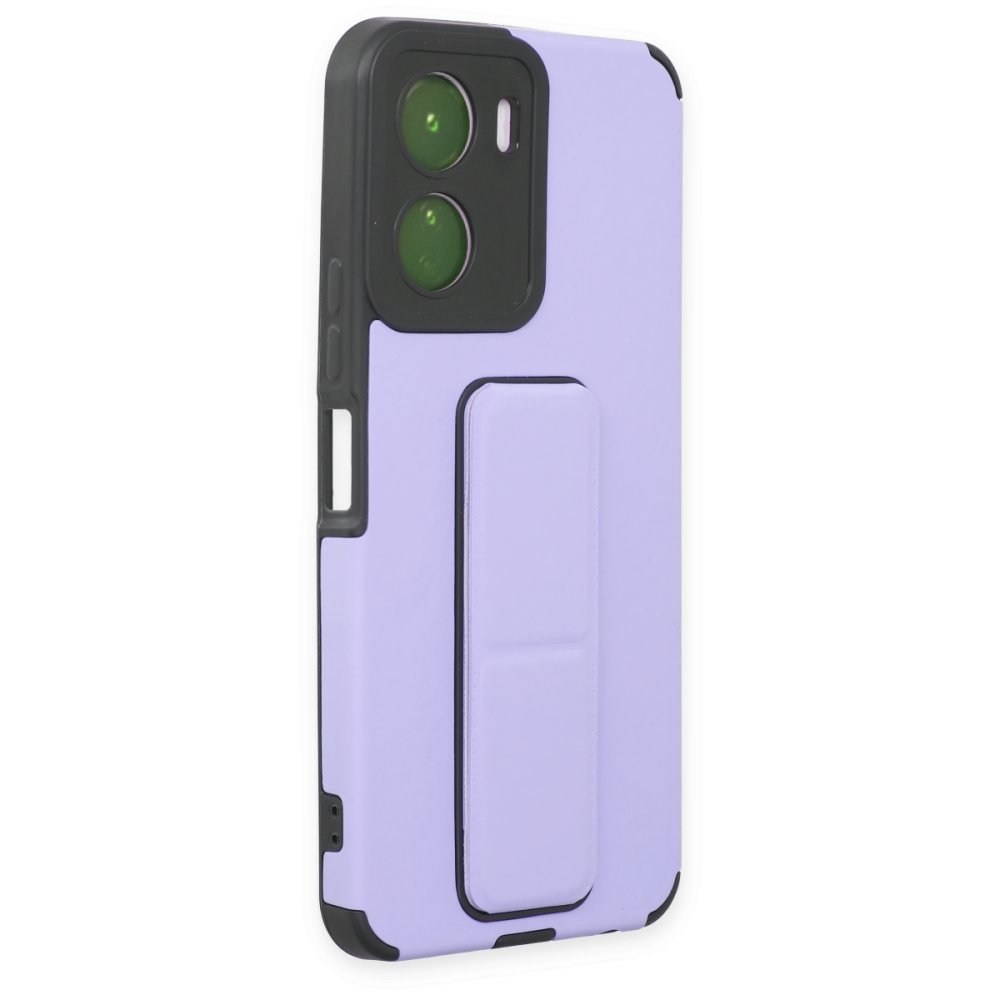  Vivo Y16 Kılıf Mega Standlı Silikon - Lila