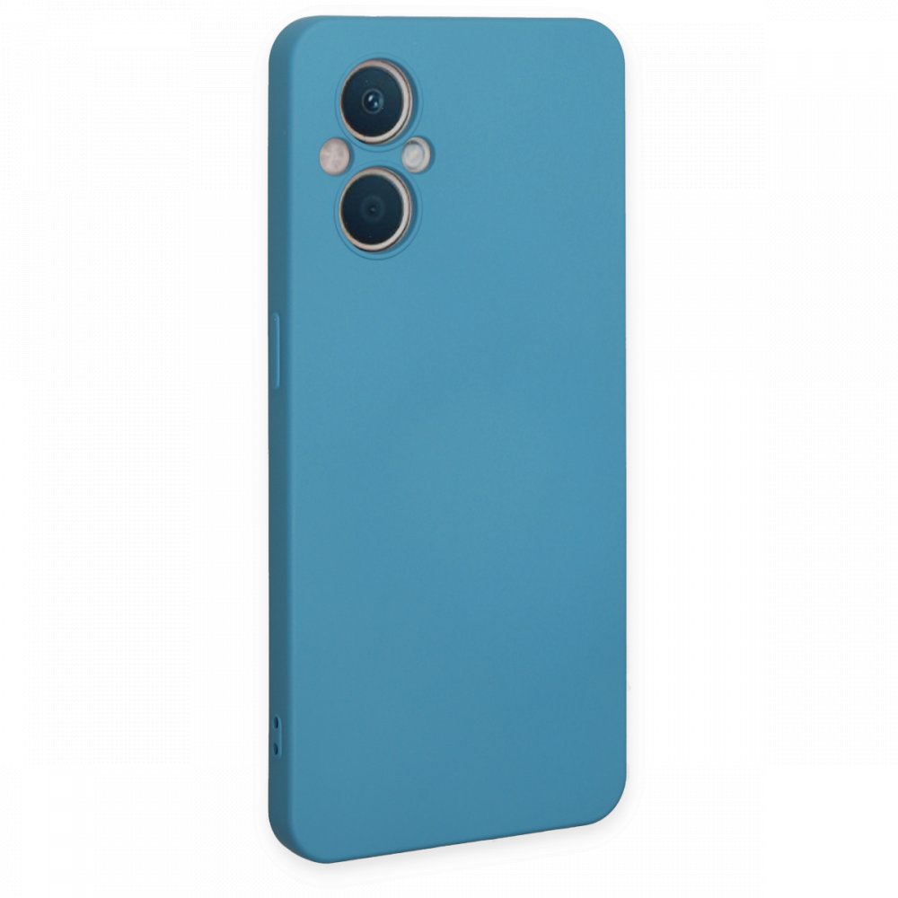 Oppo Reno 7 Lite Kılıf Nano içi Kadife Silikon - Mavi Oppo Reno 7 Lite Kılıf Nano içi Kadife Silikon - Mavi