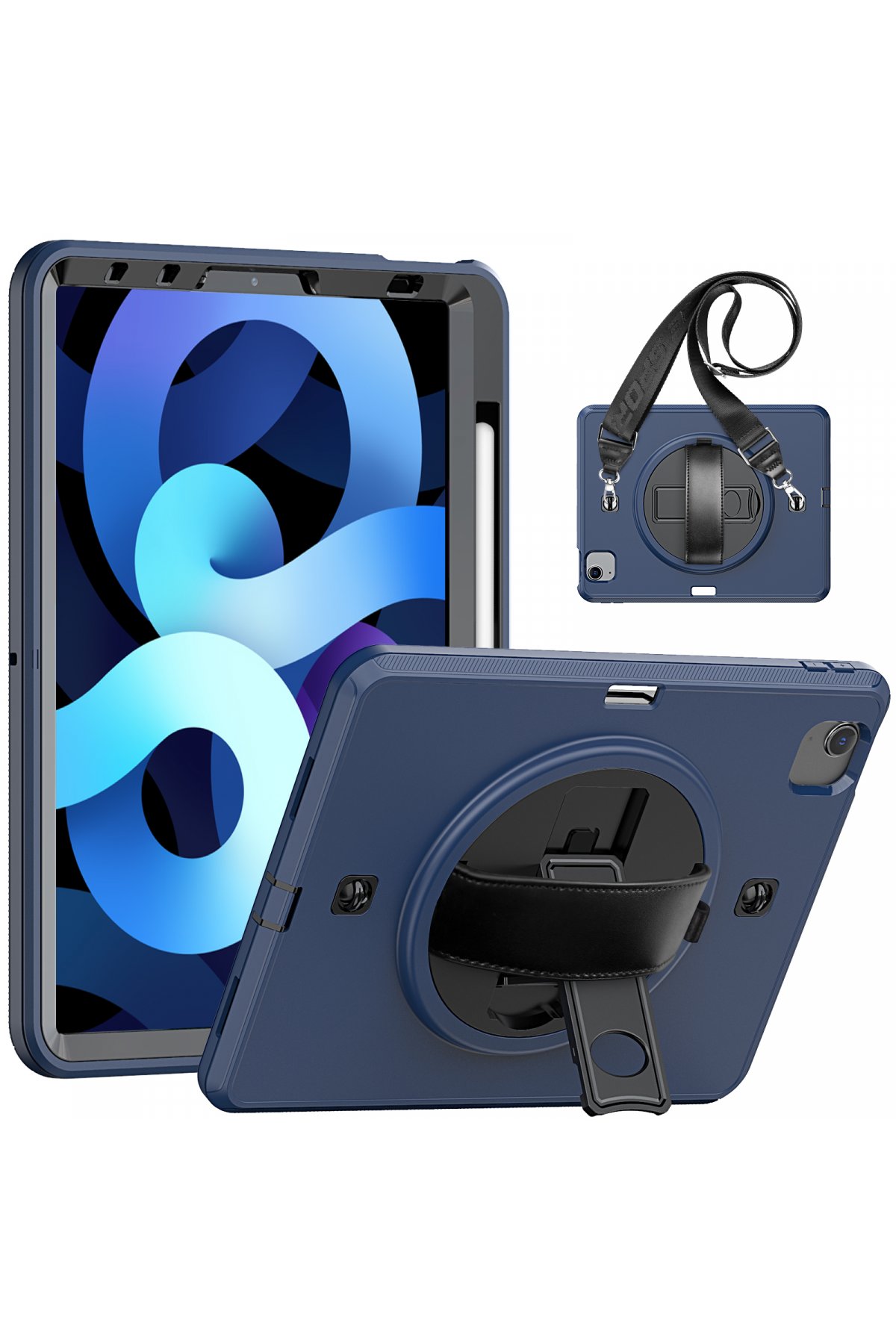 iPad Air 4 10.9 Kılıf Strap-C Otterbox Tablet Kapak - Lacivert