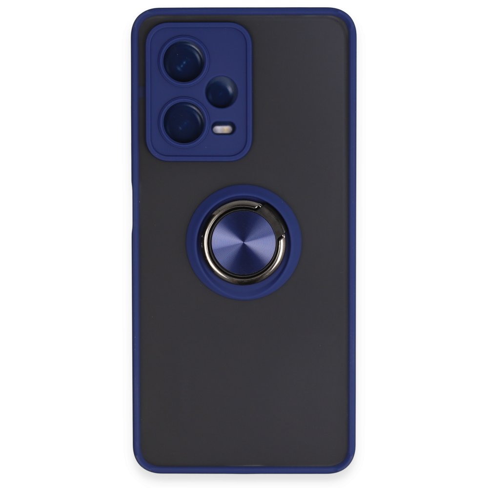 Redmi Note 12 5G Kılıf Montreal Yüzüklü Silikon Kapak - Lacivert