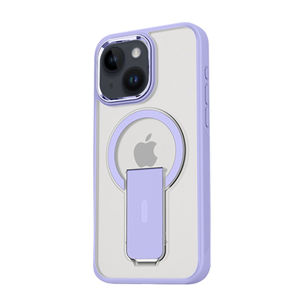  iPhone 15 Tork Magsafe Standlı Kapak - Lila