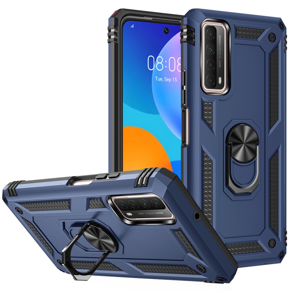 Huawei P Smart 2021 Kılıf Sofya Yüzüklü Silikon Kapak - Lacivert  Huawei P Smart 2021 Kılıf Sofya Yüzüklü Silikon Kapak - Lacivert