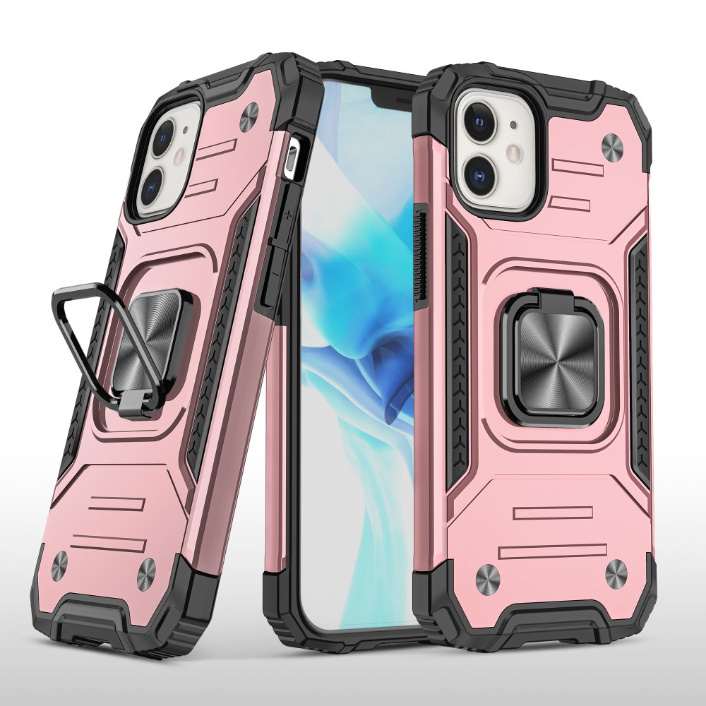  iPhone 12 Kılıf Zegna Yüzüklü Silikon Kapak - Rose