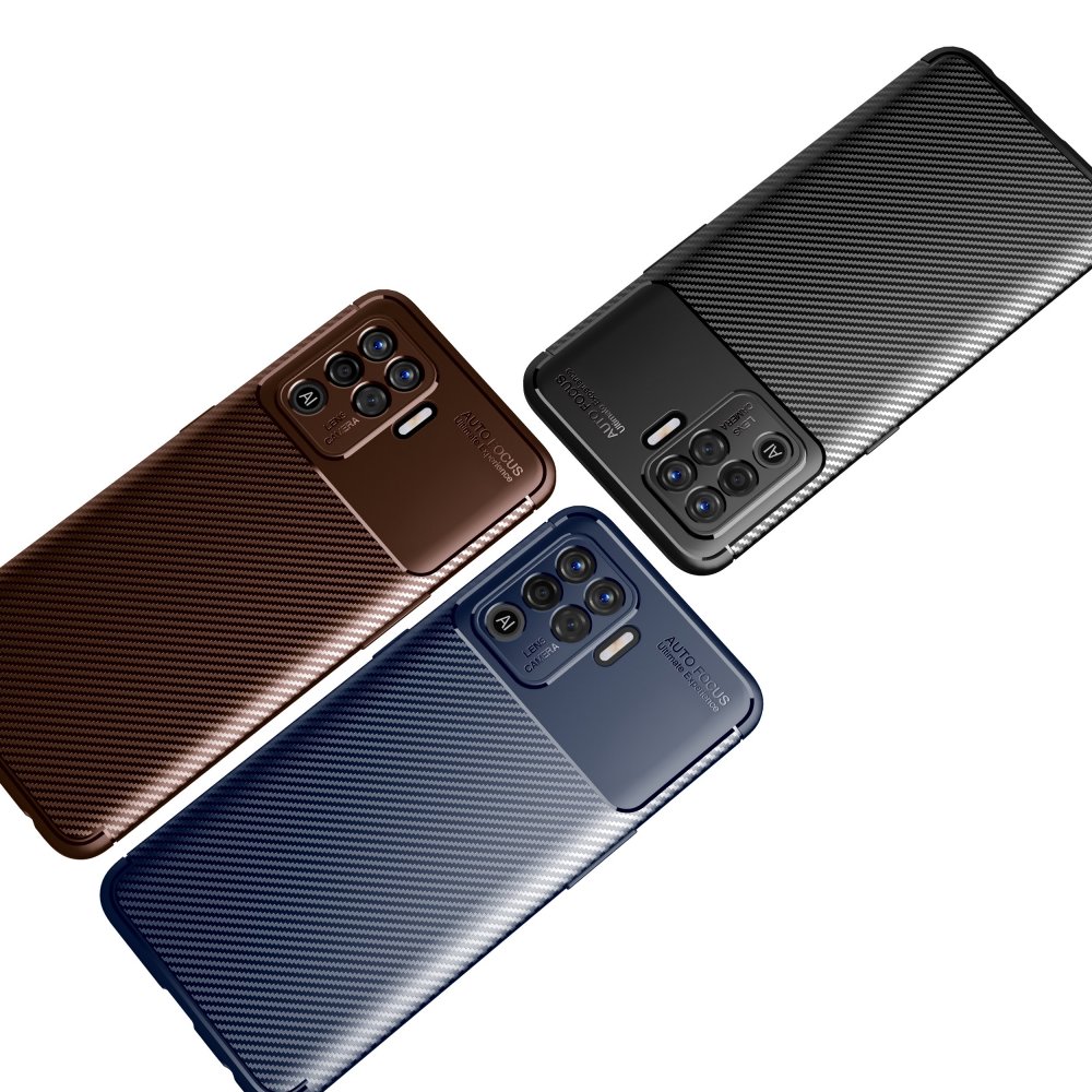  Oppo Reno 5 Lite Kılıf Auto Focus Karbon Kapak - Lacivert