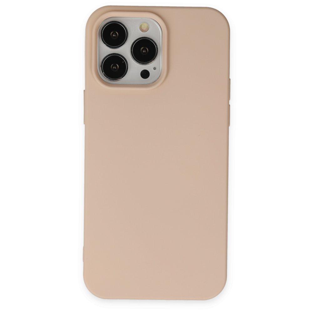  iPhone 15 Pro Kılıf Nano içi Kadife Silikon - Pudra