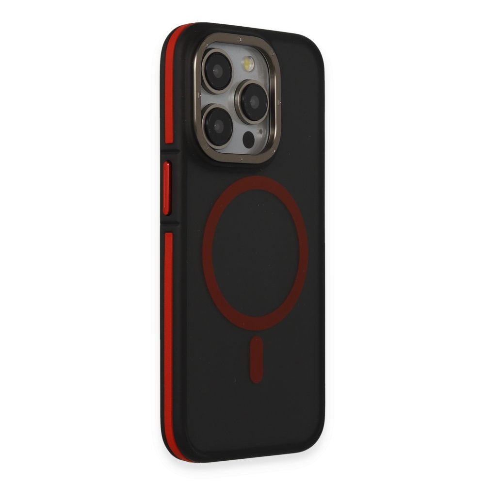 Joko iPhone 15 Pro Rocky Magsafe Kapak - Siyah-Kırmızı