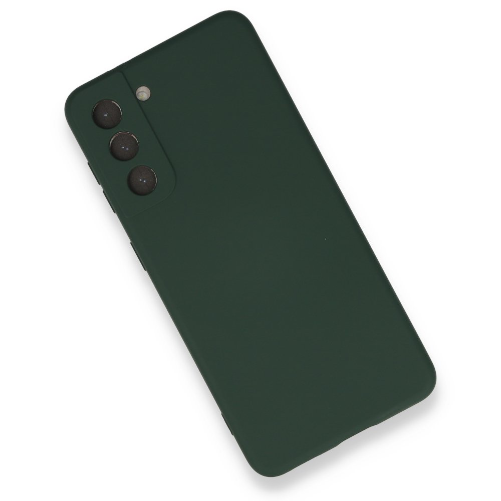  Samsung Galaxy S21 FE Kılıf Nano içi Kadife Silikon - Koyu Yeşil