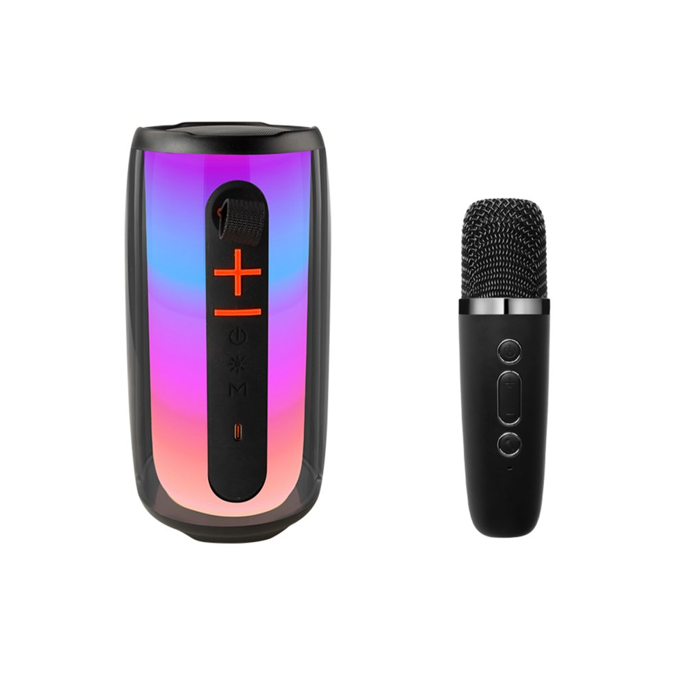  Pluse 6 Mikrofonlu RGB Kablosuz Hoparlör - Siyah