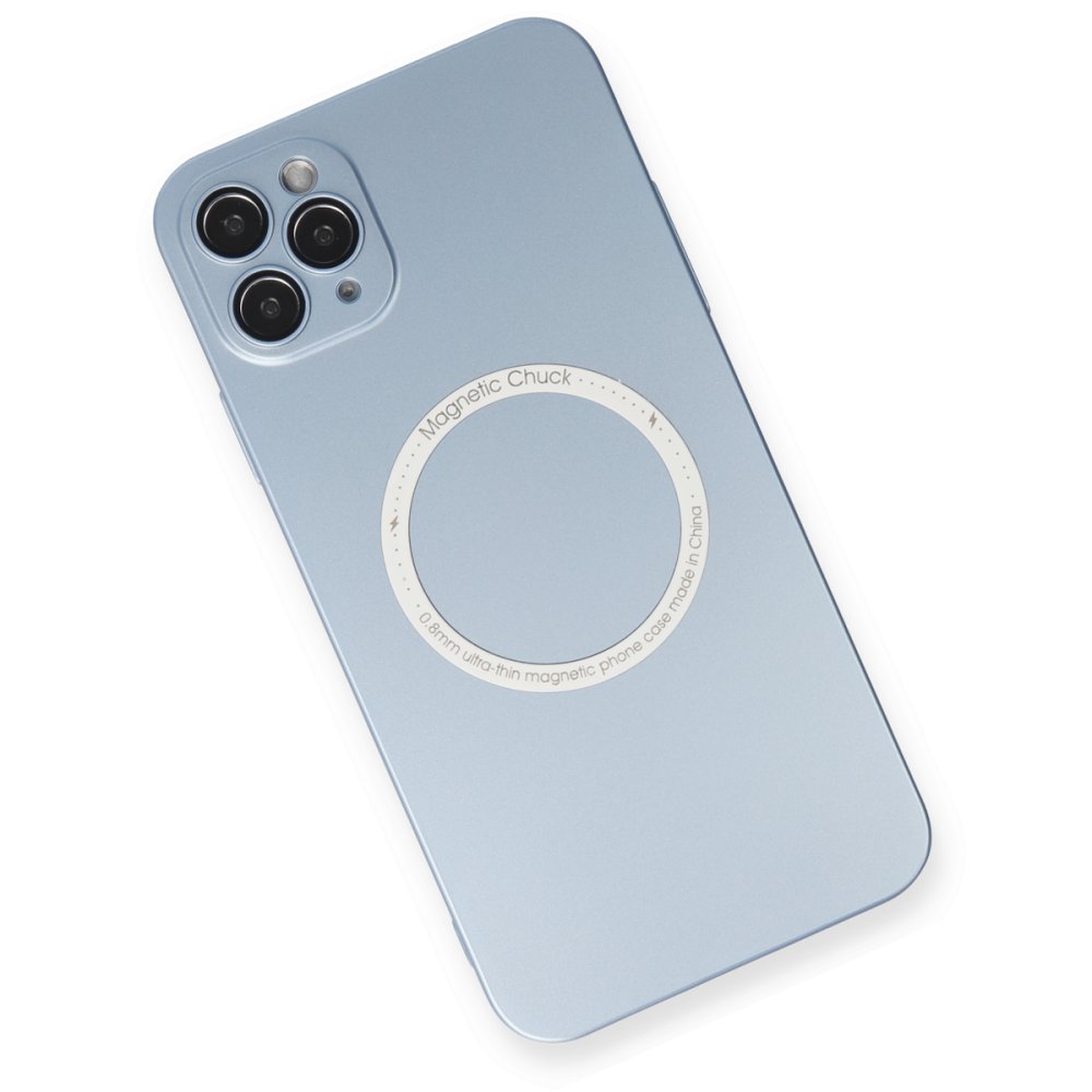  iPhone 11 Pro Max Kılıf Jack Magneticsafe Lens Silikon - Sierra Blue