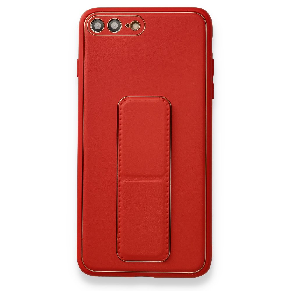 iPhone 8 Plus Kılıf Coco Deri Standlı Kapak - Kırmızı iPhone 8 Plus Kılıf Coco Deri Standlı Kapak - Kırmızı