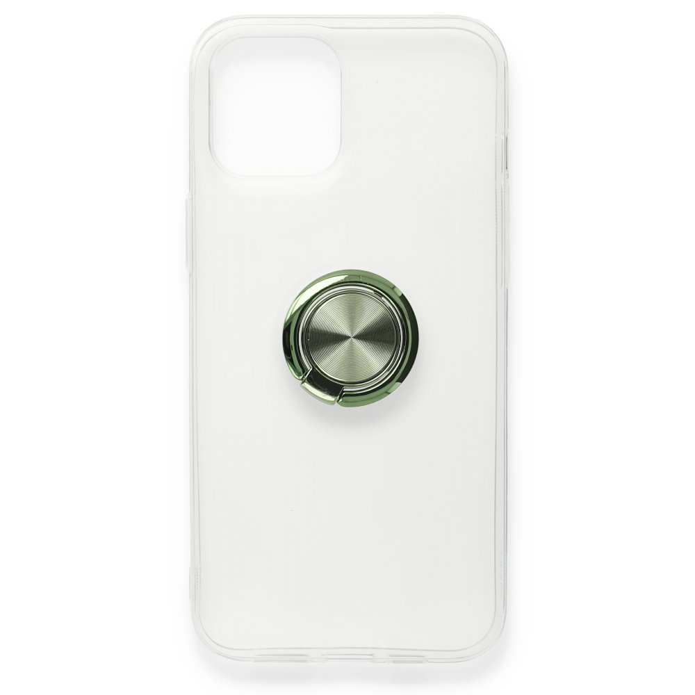  iPhone 12 Mini Kılıf Gros Yüzüklü Silikon - Yeşil