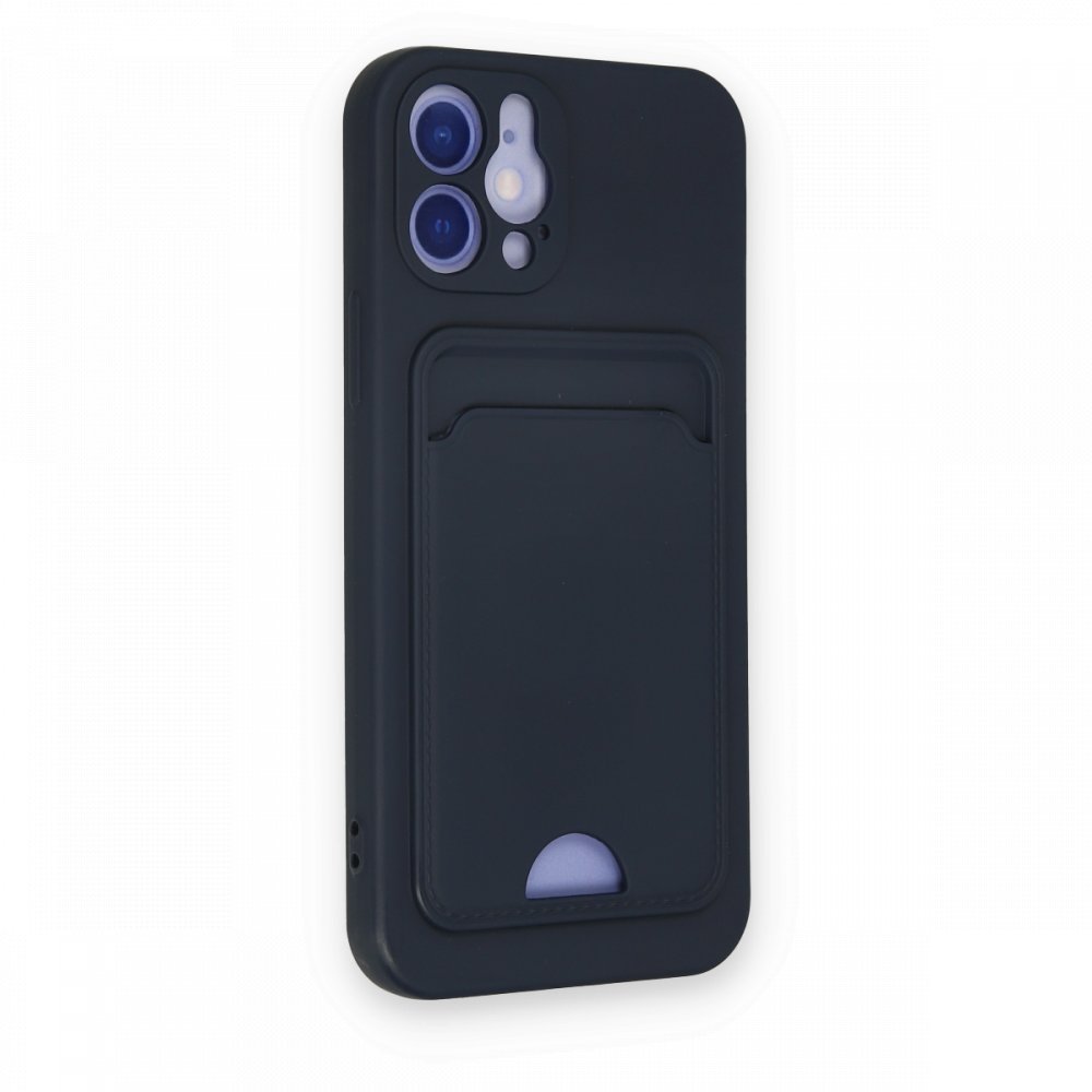  iPhone 12 Kılıf Kelvin Kartvizitli Silikon - Lacivert