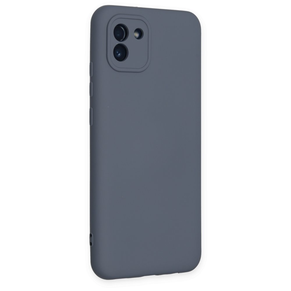  Samsung Galaxy A03 Kılıf Nano içi Kadife Silikon - Gri