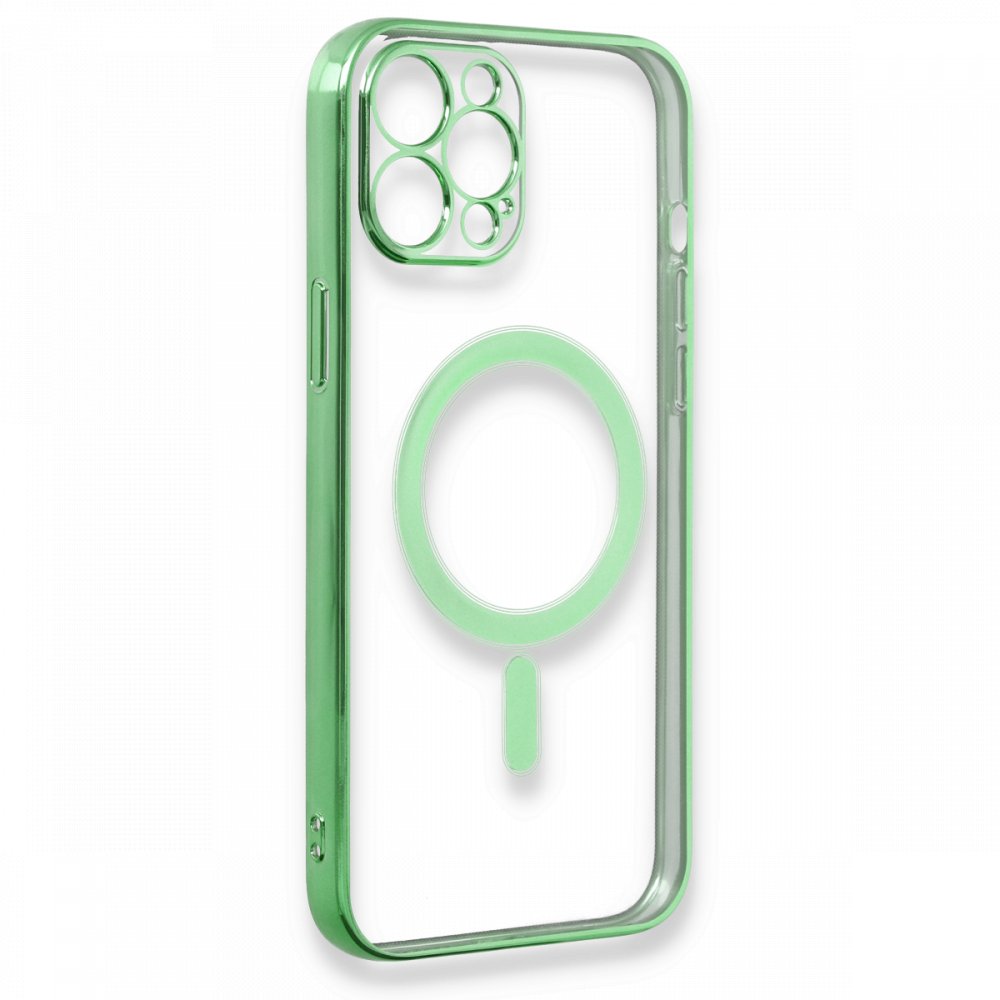 iPhone 12 Pro Kılıf Magneticsafe Lazer Silikon - Haki Yeşil iPhone 12 Pro Kılıf Magneticsafe Lazer Silikon - Haki Yeşil