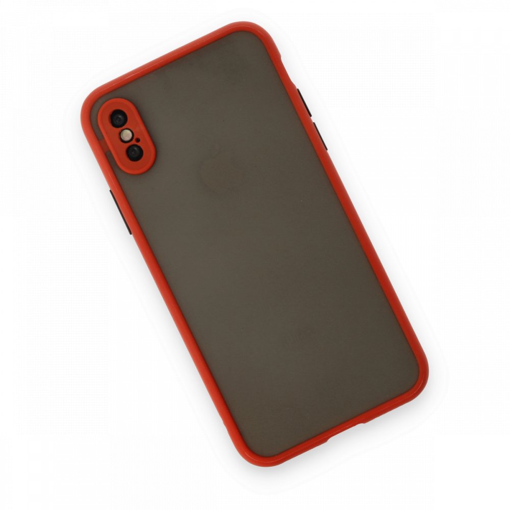 iPhone XS Kılıf Montreal Silikon Kapak - Kırmızı iPhone XS Kılıf Montreal Silikon Kapak - Kırmızı