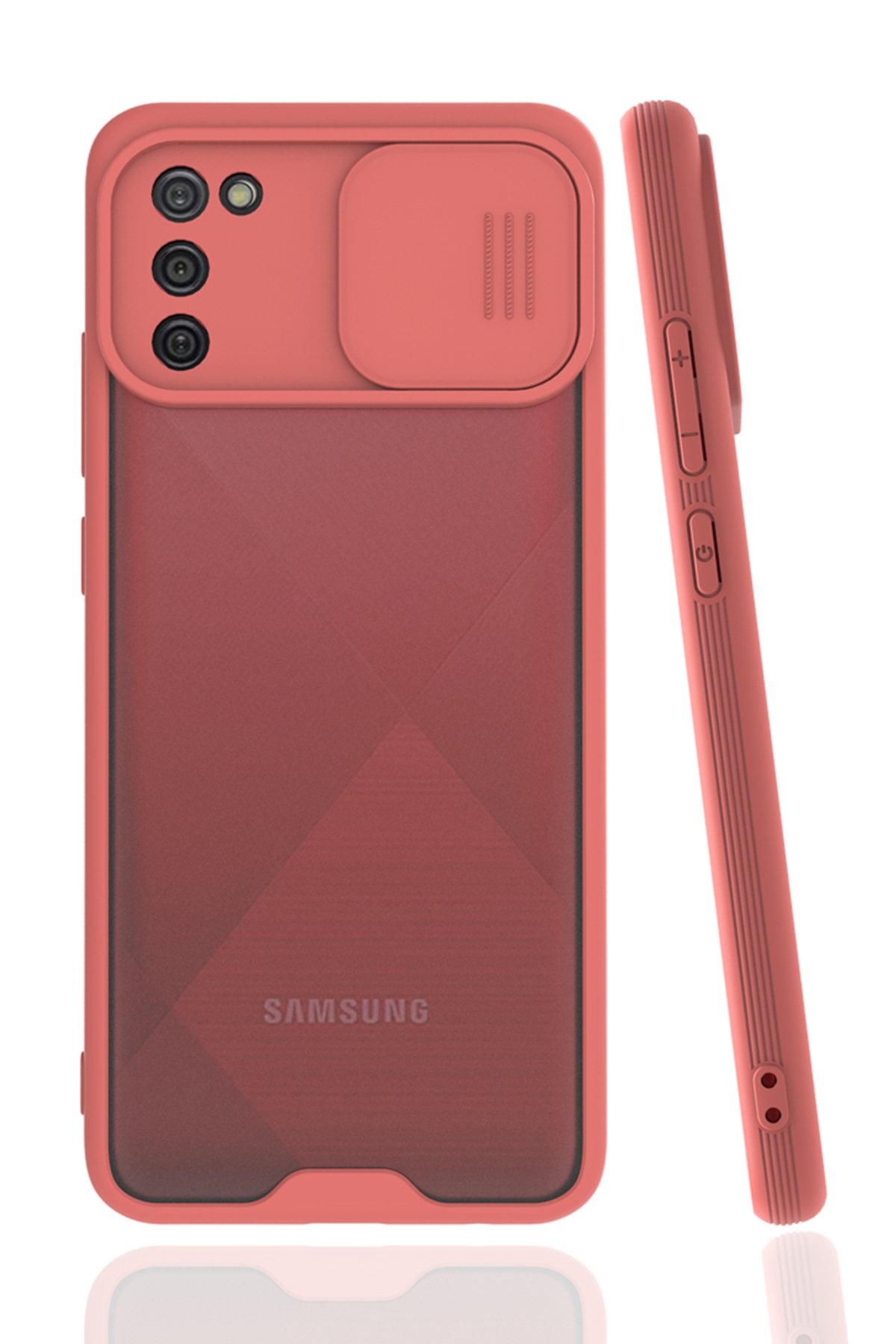  Samsung Galaxy A02S Kılıf Platin Kamera Koruma Silikon - Pembe