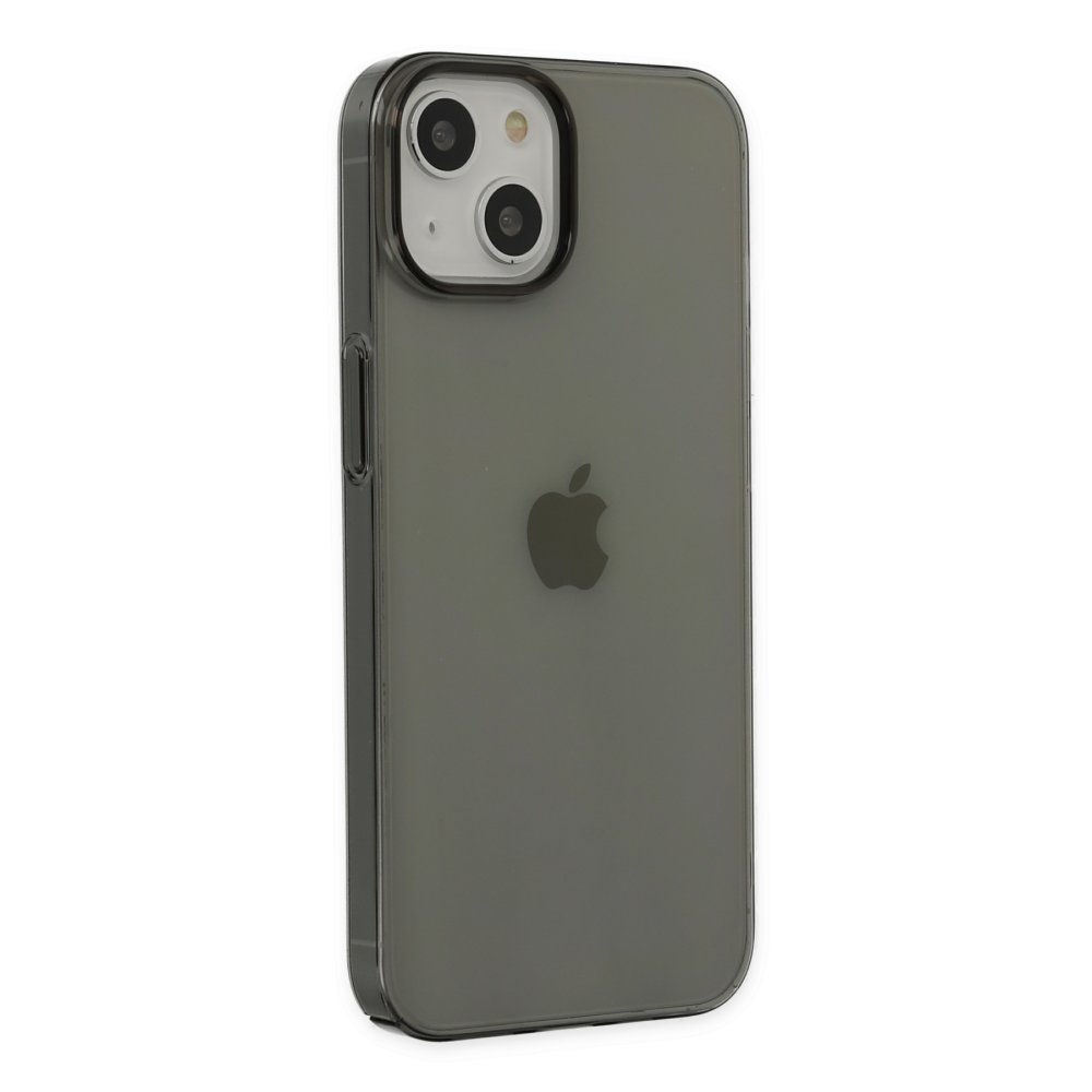  iPhone 14 Plus Kılıf Pc Sert Şeffaf Kapak - Siyah