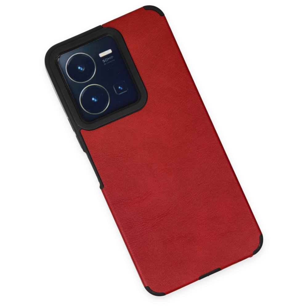  Vivo Y22S Kılıf Loop Deri Silikon - Kırmızı