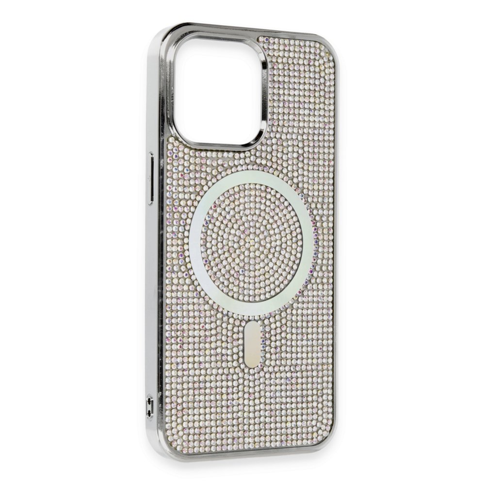  iPhone 15 Kılıf Diamond Magsafe Kapak - Rainbow