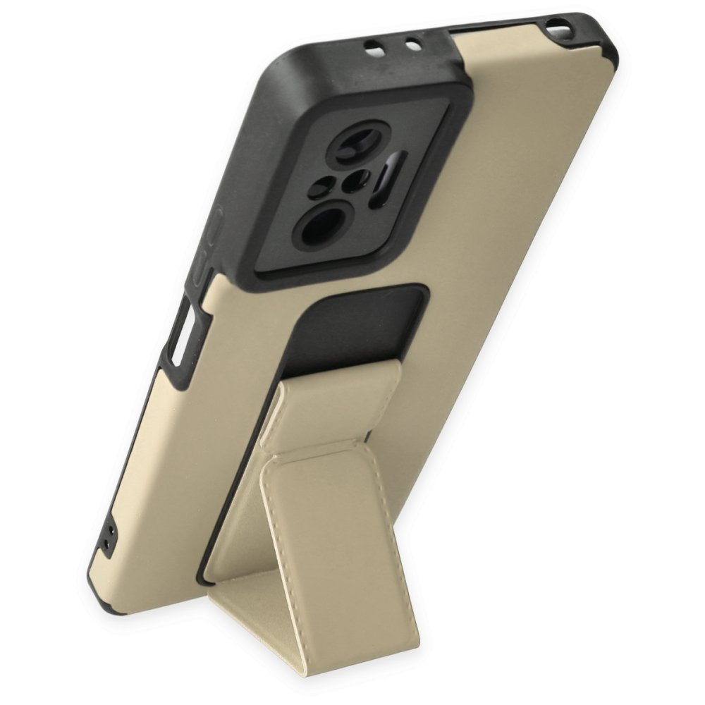 Redmi Note 10 Pro Kılıf Mega Standlı Silikon - Gold