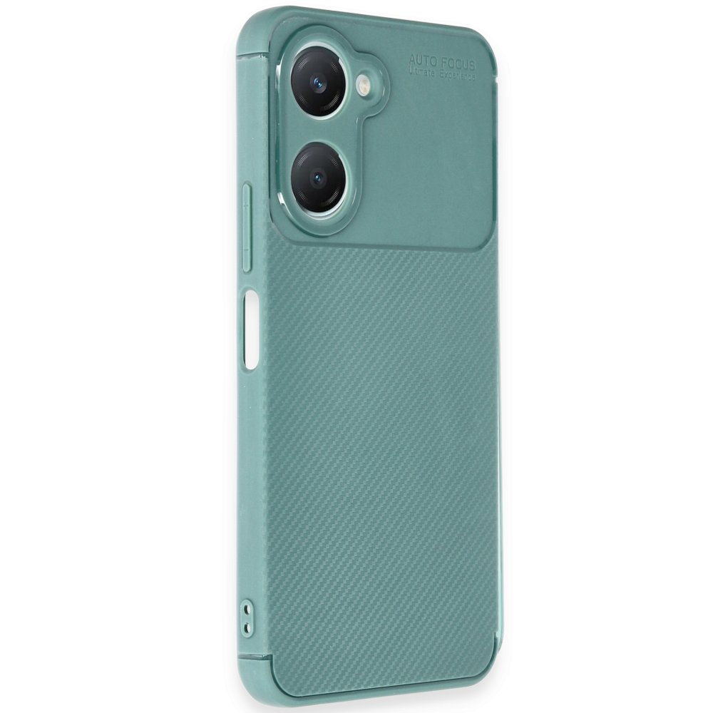 Vivo Y18 Kılıf Auto Focus Karbon Kapak - Koyu Yeşil Vivo Y18 Kılıf Auto Focus Karbon Kapak - Koyu Yeşil