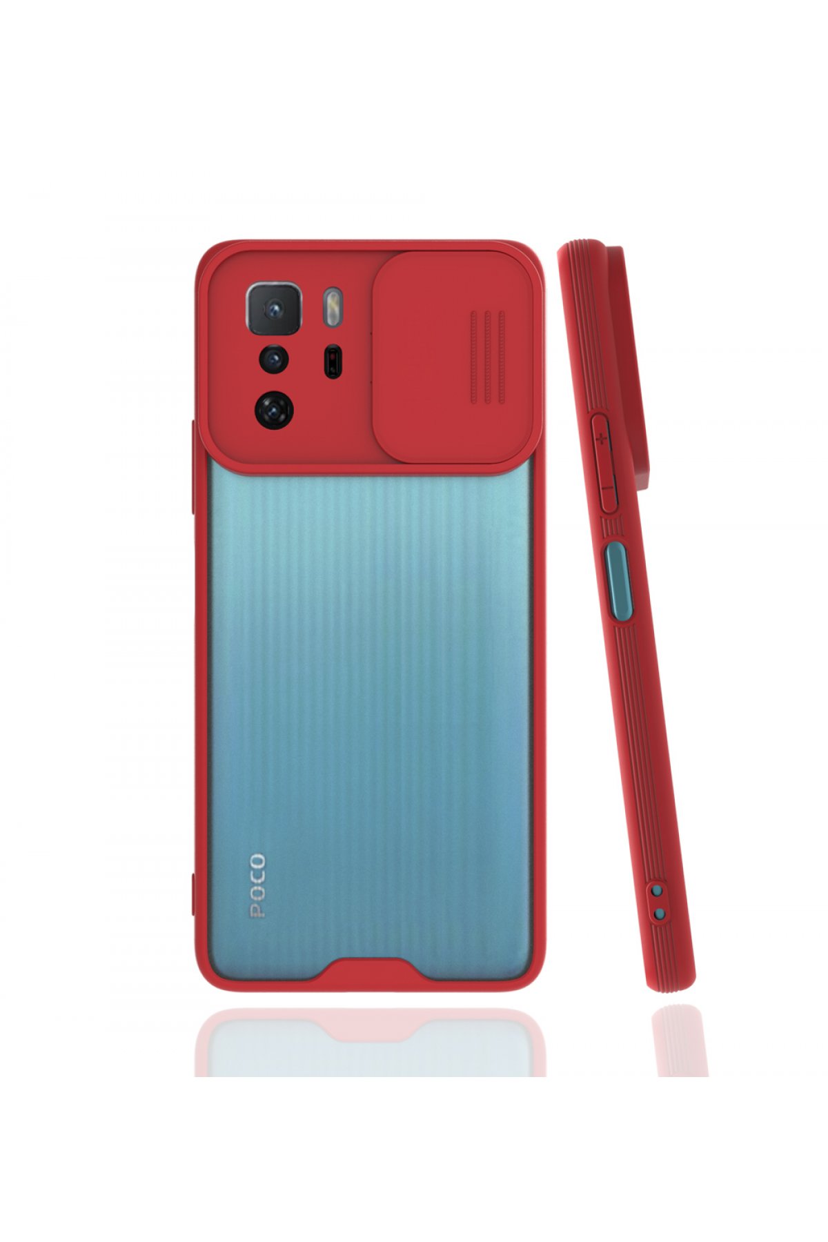 Xiaomi Poco X3 GT Kılıf Platin Kamera Koruma Silikon - Kırmızı Xiaomi Poco X3 GT Kılıf Platin Kamera Koruma Silikon - Kırmızı