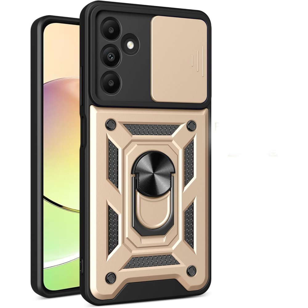  Samsung Galaxy M15 Kılıf Pars Lens Yüzüklü Silikon - Gold