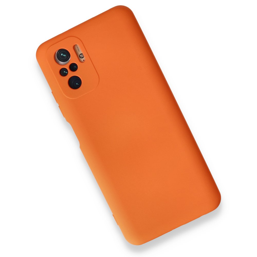 Redmi Note 10S Kılıf Nano içi Kadife Silikon - Turuncu