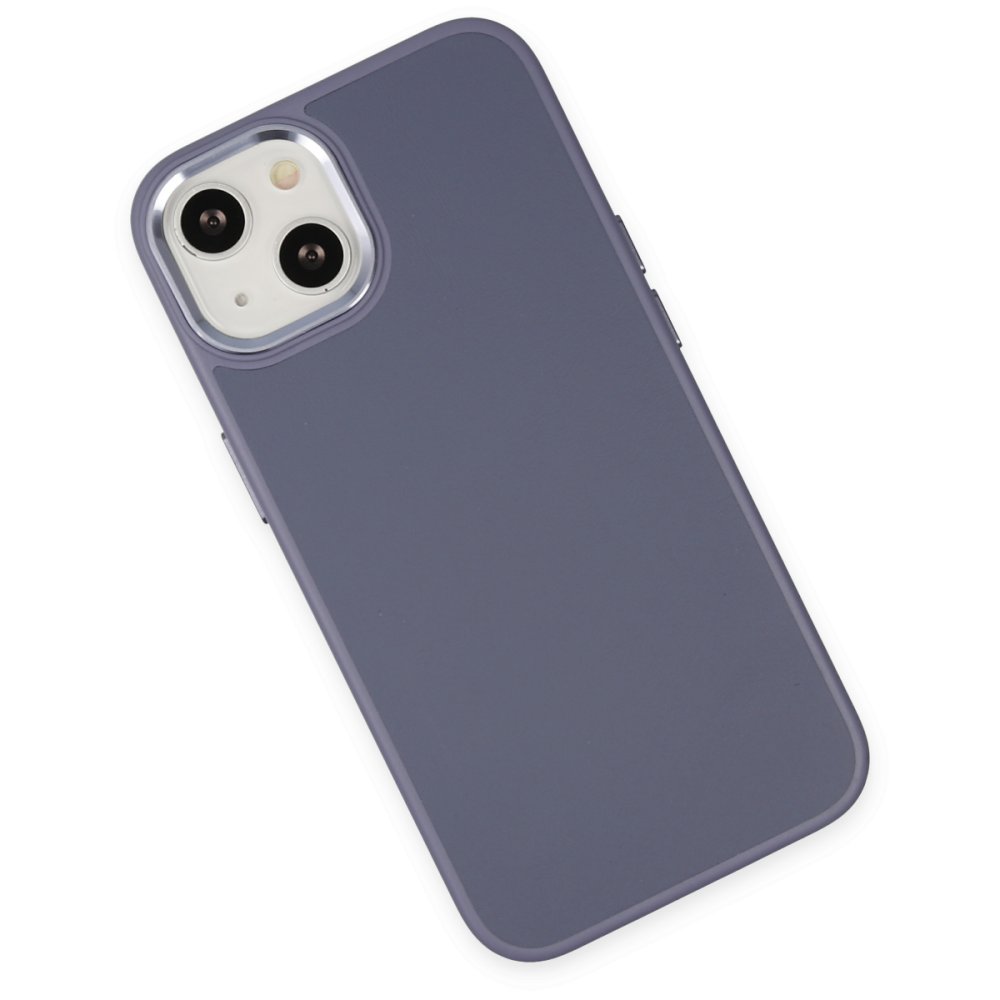iPhone 14 Plus Kılıf Asya Deri Silikon - Mor iPhone 14 Plus Kılıf Asya Deri Silikon - Mor