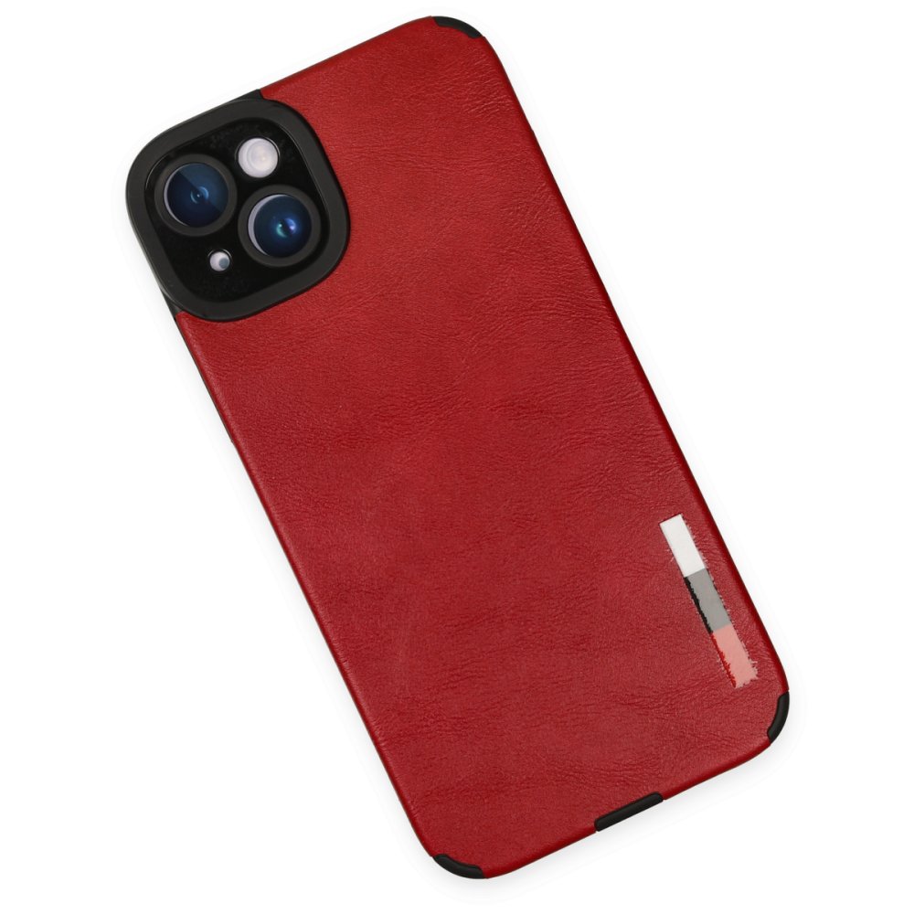 iPhone 14 Plus Kılıf Loop Deri Silikon - Kırmızı  iPhone 14 Plus Kılıf Loop Deri Silikon - Kırmızı