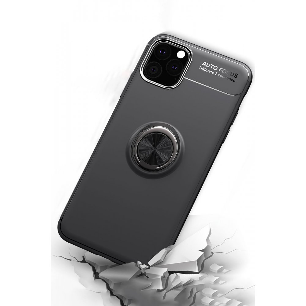  iPhone 11 Pro Max Kılıf Range Yüzüklü Silikon - Kırmızı