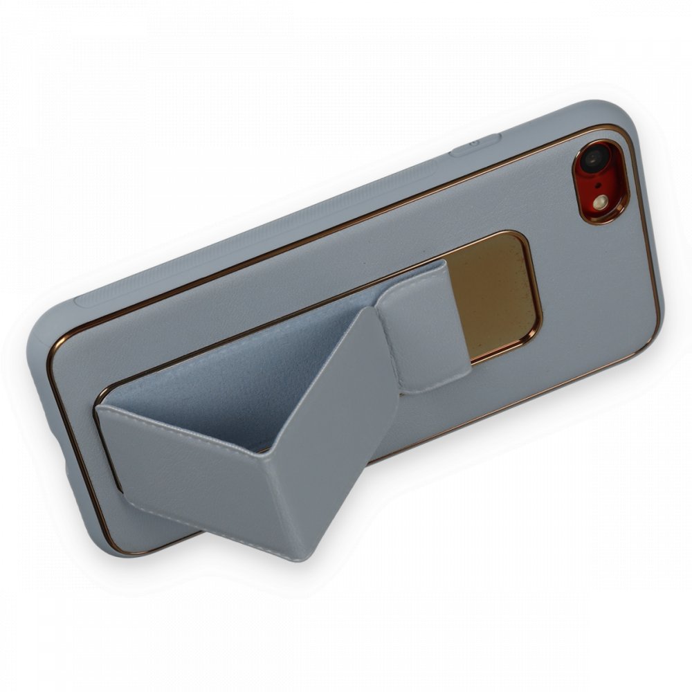  iPhone 7 Kılıf Coco Deri Standlı Kapak - Sky Blue