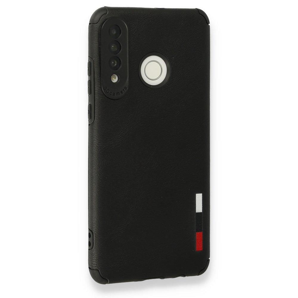 Huawei P30 Lite Kılıf Loop Deri Silikon - Siyah Huawei P30 Lite Kılıf Loop Deri Silikon - Siyah